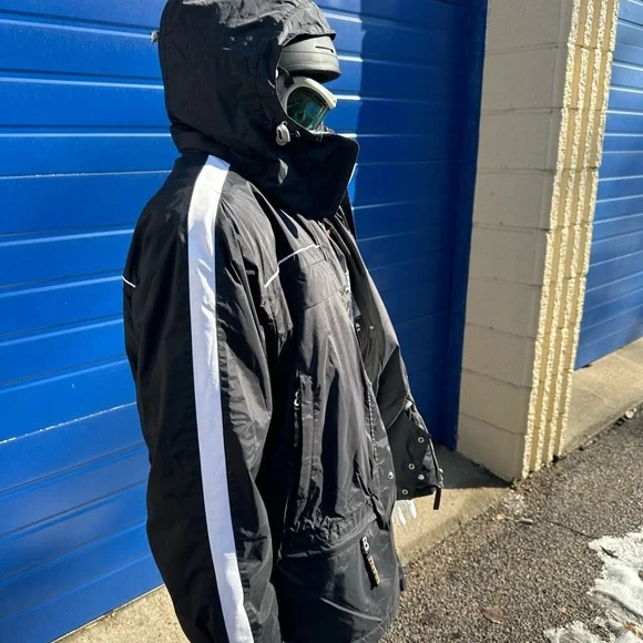 Bogner Mens Ski Snowboard Jacket Black w/white stripes Size XL 44 to 48 - Picture 9 of 12